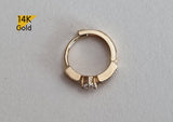 14K Solid Gold Cubic Hoop Earring, Single - TGE4015