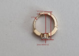 14K Solid Gold Cubic Hoop Earring, Single - TGE4015