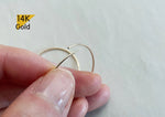 Super Lightweight 14K Solid Gold Tiny Thin Hoop Earring, 25mm Hoop Earring - TGE4202