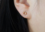 10K Solid Gold Tiny Twisted Circle Stud Earrings - TGE130