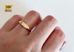 14K Gold Signet Ring, Classic Ring, Wedding Modern Oval Ring, Elegant Minimalist Ring - TGR210