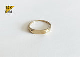 14K Gold Signet Ring, Classic Ring, Wedding Modern Oval Ring, Elegant Minimalist Ring - TGR210