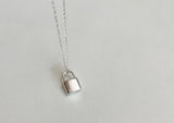 925 Sterling Silver Padlock Pendant, Lock Jewelry, Friendship Necklace