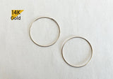 Super Lightweight 14K Solid Gold Tiny Thin Hoop Earring, 25mm Hoop Earring - TGE4202