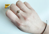 14K Solid Gold Ring, Flower Ring, Daisy Ring - TGR218