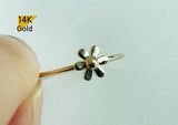 14K Solid Gold Ring, Flower Ring, Daisy Ring - TGR218