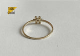 14K Solid Gold Ring, Flower Ring, Daisy Ring - TGR218