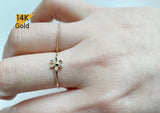 14K Solid Gold Ring, Flower Ring, Daisy Ring - TGR218