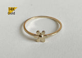 14K Solid Gold Ring, Flower Ring, Daisy Ring - TGR218