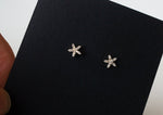 10K Solid Gold Tiny CZ Stud Earrings - TGE133