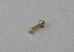 10K Solid Gold Tiny Star End Barbell Piercing 19G 1/4" 6 mm Post Real Gold - TGP0002