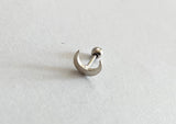 925 Sterling Silver Moon Piercing 21G, 1/4" 6mm Post Real Gold - TGP9001