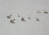 925 Sterling Silver, Mini CZ Studs Earrings 2mm, 3mm, 4.5mm - TSE007