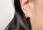 925 Sterling Silver Earrings, Star hoop earrings