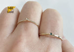 14K Gold Ring, Tiny CZ Solid Gold Ring - TGR207