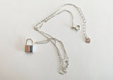 925 Sterling Silver Padlock Pendant, Lock Jewelry, Friendship Necklace