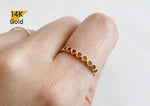 14K Solid Gold Circle Ring, Simple Band Ring, Infinity Ring - TGR220