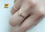 14K Solid Gold Ring, Flower Ring, Daisy Ring - TGR218