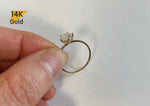 14K Solid Gold Ring, Cubic Zirconia Ring, Wedding Ring, Promise Ring - TGR221