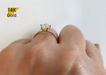 14K Solid Gold Ring, Cubic Zirconia Ring, Wedding Ring, Promise Ring - TGR221