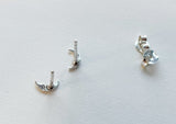 925 Sterling Silver Earrings, Moon Earrings, Moon Face Studs