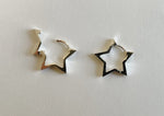 925 Sterling Silver Earrings, Star hoop earrings