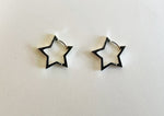 925 Sterling Silver Earrings, Star hoop earrings