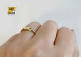 14K Gold Modern Oval Ring, Elegant Minimalist Ring - TGR213
