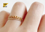 14K Solid Gold Circle Ring, Simple Band Ring, Infinity Ring - TGR220