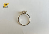 14K Solid Gold Ring, Cubic Zirconia Ring, Wedding Ring, Promise Ring - TGR221