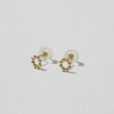 10K Solid Gold Tiny Chewisty Donut Stud Earrings Real Gold. - TGE108