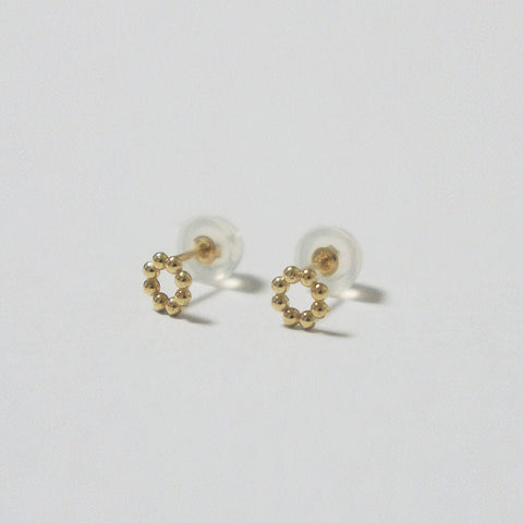 10K Solid Gold Tiny Chewisty Donut Stud Earrings Real Gold. - TGE108