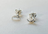 925 Sterling Silver Earrings, Moon Earrings, Moon Face Studs