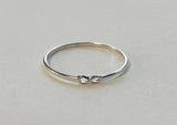 925 Sterling Silver Tiny Infinity Ring, Silver Knot Ring - TSR201