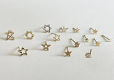 SINGLE - 10K Solid Gold Star Earring