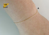 14K Solid Gold Bracelet, 14K Yellow Gold thin Chain Bracelet Chain - TGN006