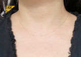 14K Solid Gold Necklace, Thin Chain, 14K Yellow Gold Chain Necklace, Solid Gold Pendant Chain - TGN006