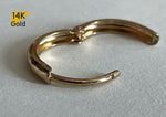 14K Solid Gold Simple Earring Hoop Ring, Real Gold Single or Pair