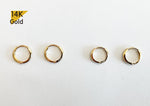 14K Solid Gold Simple Earring Hoop Ring, Real Gold Single or Pair