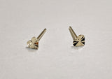 10K Gold Tiny Heart Stud Earring Cut Center