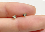 10K Gold Tiny Heart Stud Earring Cut Center