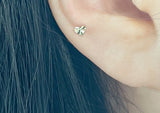 10K Gold Tiny Heart Stud Earring Cut Center