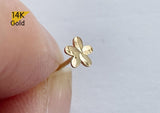 14K Solid Gold Shiny Flower Stud Earrings, Daisy Stud Yellow Gold Earrings - TGE40027