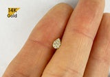 14K Solid Gold Drop Barbell Piercing, 20G, 6mm Post, Tragus Piercing, Helix Cartilage Piercing - TGP4006