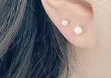 10K Solid Gold Swarovski Pearl 3,4mm Stud Earrings