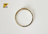 14K Solid Gold Ring, Cat Face Ring, Cat Ring - TGR217