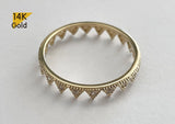 14K Gold Ring, Classic Crown Ring with White CZ, solid gold, gold ring, bridesmaid ring jewelry - TGR008