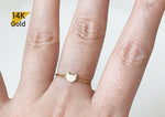 14K Solid Gold Ring, Cat Face Ring, Cat Ring - TGR217