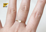 14K Solid Gold Ring, Cat Face Ring, Cat Ring - TGR217