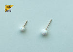 14K Solid Gold Opal Ball 4,5mm Piercing 21G, 4,6,8mm Post